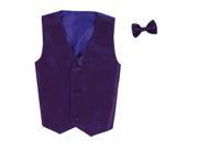 Lito Baby Boys Purple Poly Silk Vest Bowtie Special Occasion Set 12 24M