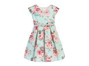 Sweet Kids Little Girls Mint Pink Floral Print Crossover Easter Dress 4