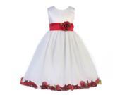 Crayon Kids Little Girls White Red Petal Flower Girl Dress 3T
