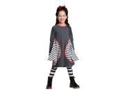 KidCuteTure Big Girls Charcoal Striped Betty Fall Designer Dress 14