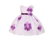 Kids Dream Baby Girls Purple Shantung Flower Petals Special Occasion Dress 24M