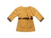 Richie House Little Girls Orange Brown Contrast Braided Belt Fashion Coat 2 3