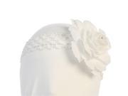 Angels Garment Girls White Large Flower Attached Headband