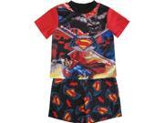 Marvel Little Boys Black Red Batman Vs. Superman Shorts 2 Pc Sleepwear Set 4