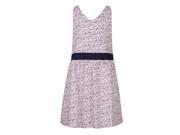 Richie House Little Girls Navy Floral Print Bow Attached Backless Dress 2