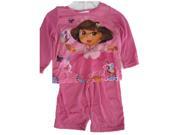 Nickelodeon Baby Girls Sky Blue Dora The Explorer Print 2 Pc Pajama Set 12M