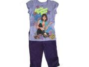Disney Little Girls Purple Selena Gomez Character Print Tee Capri Pant Set 6X
