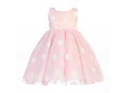 Lito Little Girls Pink Glittered Polka Dot Tulle Easter Dress 4T
