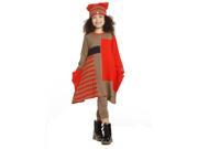 KidCuteTure Big Girls Geranium Red Stripe Lori Designer Fall Dress 12