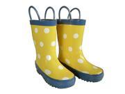 Yellow Polka Dots Toddler Unisex Rain Boots 10