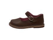 L Amour Little Girls Brown Classic Matte Leather Mary Jane Shoes 7 Toddler