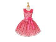 Cinderella Couture Big Girls Fuchsia Floral Lace Skater Occasion Dress 12