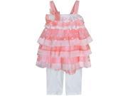 Isobella Chloe Little Girls Coral Sweet Serenade Two Piece Pant Outfit Set 4T