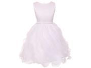 Chic Baby Little Girl White Dull Satin Soft Organza Special Occasion Dress 2