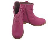 L Amour Little Girls 12 Fuchsia Leather Mid Ankle Zip Fashion Boots