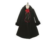 Kids Dream Black Fleece Faux Collar Cuff Stylish Coat Girls 10