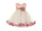 Kids Dream Baby Girls Ivory Rose Top Satin Petal Floating Flower Girl Dress 24M
