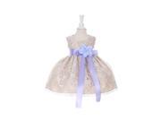 Cinderella Couture Baby Girls Champagne Lace Lavender Sash Sleeveless Dress 12M