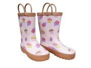 Pink Cupcakes Galore Girls Rain Boots 11