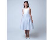 Sweet Kids Little Girls Off White Silver Satin Bows Organza Easter Dress 6