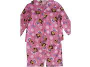 Nickelodeon Little Girls Pink Dora The Explorer Bubble Print 2 Pc Pajama Set 4T