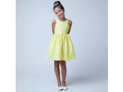 Sweet Kids Little Girls Yellow Floral Jacquard Easter Special Occasion Dress 4