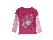 Disney Little Girls Fuchsia Pink Princess and The Frog Long Sleeve Shirt 4