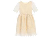Sweet Kids Big Girls Champagne Cathedral Lace Easter Dress 7