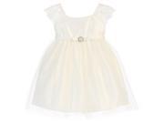 Sweet Kids Baby Girls Off White Lace Sleeve Pearl Broach Easter Dress 9M