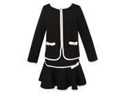 Richie House Little Girls Black Zipper Jacket Skirt 2 Piece Suit 3 4