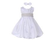 Cinderella Couture Baby Girls White Pearl Bubble Flower Girl Dress 12M