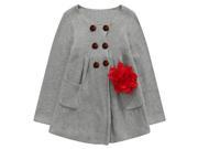 Richie House Little Girls Grey Flower Adorned Cardigan Sweater 5