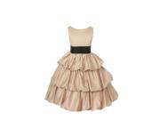 Cinderella Couture Girls Champagne Layered Black Sash Pick Up Occasion Dress 4