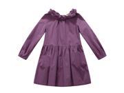 Richie House Little Girls Purple Ruffled Collar Dress 4