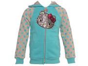 Hello Kitty Little Girls Seafoam Dots Glitter Applique Hooded Jacket 3T