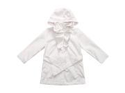 Richie House Baby Girls White Ruffle Detail Neckline Belted Hood Jacket 12M