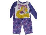 Disney Little Girls Purple Rapunzel Image Print 2 Pc Pajama Set 2T