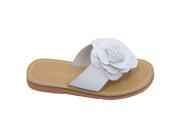 L Amour Toddler Girls White Patent Flower Flip Flop Sandals 8 Toddler
