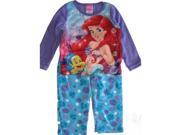 Disney Little Girls Purple Blue Ariel Flounder Print 2 Pc Pajama Set 6