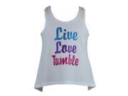 Reflectionz Big Girls White Colorful Live Love Tumble Tank Top 8