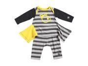 KidCuteTure Baby Girls Honey Yellow Stripe Lizzi Tunic Leggings Outfit Set 9M