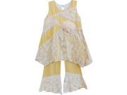 Isobella Chloe Little Girls Marigold Arabella Two Piece Pant Outfit Set 2T