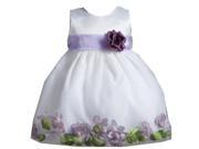 Crayon Kids Baby Girls White Purple Petal Flower Girl Dress 12M