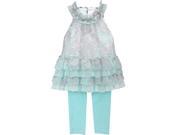 Isobella Chloe Baby Girls Aqua Grace Two Piece Pant Outfit Set 24M