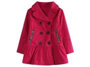 Richie House Little Girls Pink Lapel Collar Double Breasted Cotton Jacket 5 6