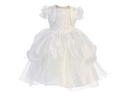 Angels Garment Baby Girls White Organza Pick up Sequin Baptism Dress 12M