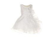 Cinderella Couture Baby Girls White Crystal Organza Cascade Ruffle Dress 24M