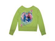 Disney Big Girls Lime Green Frozen Heart Print Long Sleeve Sweater 8