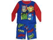 Avengers Little Boys Royal Blue Superheroes Character Print 2 Pc Pajama Set 6