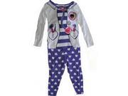 Disney Little Girls Purple Doc McStuffins Heart Stripe Print 2 Pc Pajama Set 2T